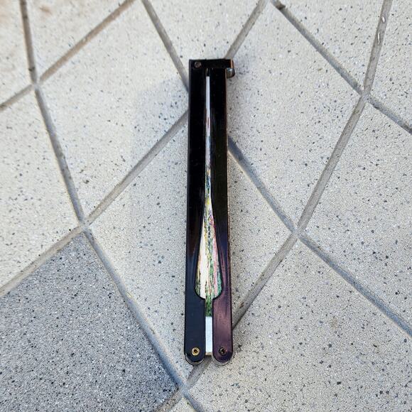 Vintage Hand Painted Floral Accordion Hand Held Paper Fan - Picture 3 of 10